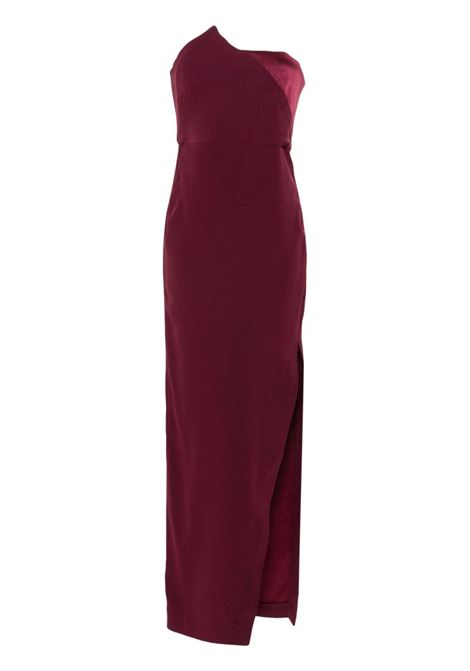 Burgundy asymmetric crepe gown Roland Mouret - women